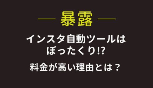【暴露】インスタ自動ツールはぼったくり！？料金が高い理由とは？